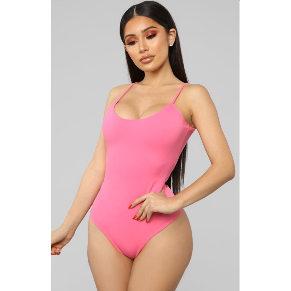 Scoop Neck Bodysuit Candy Pink